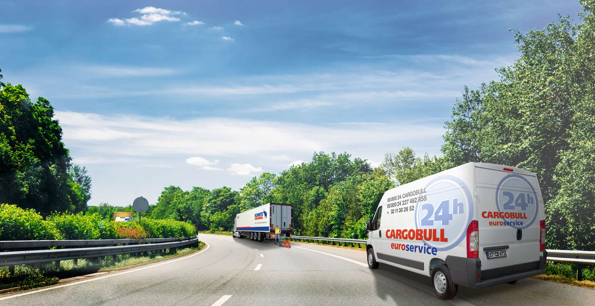 Wo auch immer Ihr Fahrer gerade ist, der Cargobull Euroservice kümmert sich um die Überführung in die nächste der 1.700 Fachwerkstätten.
