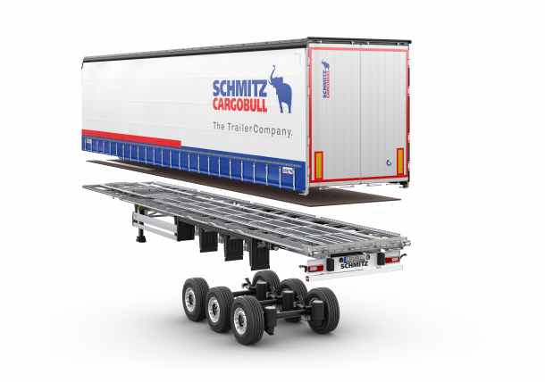 Sattelcurtainsider S.CS mit den verschiedenen Bauteilen