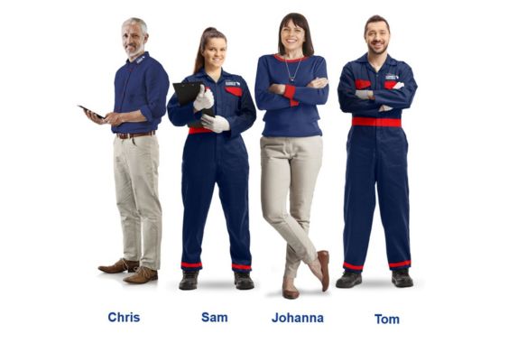 Team Service Partner Welt Chris, Sam, Johanna & Tom