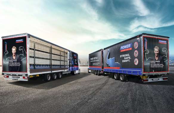 Lath-free POWER CURTAIN for curtainsiders