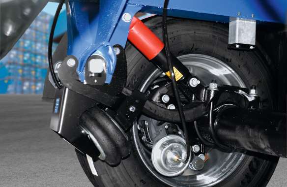 The lift axle extends the wheelbase, increasing the pressure on the drive axle.