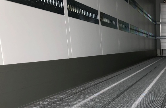 Scuff plates protect the floor and side walls from wear