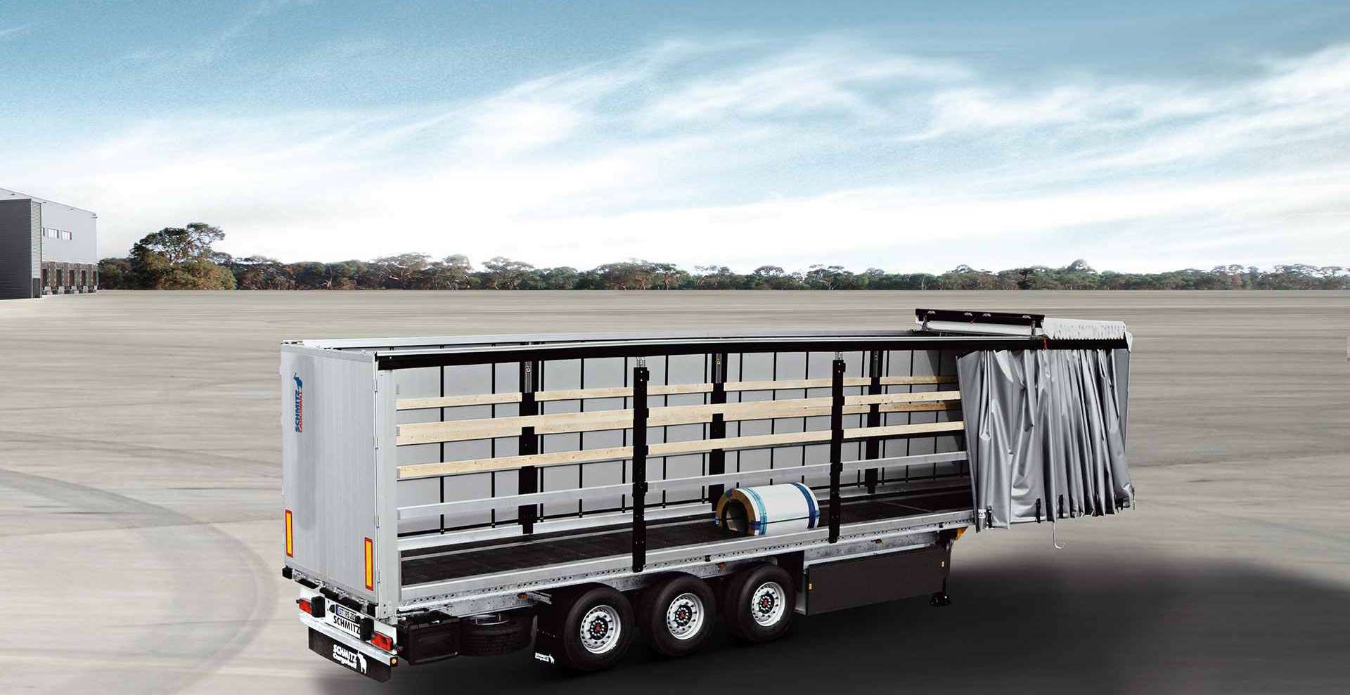 The optimum transport of steel coils or split strips with the S.CS COIL curtainsider semi-trailer