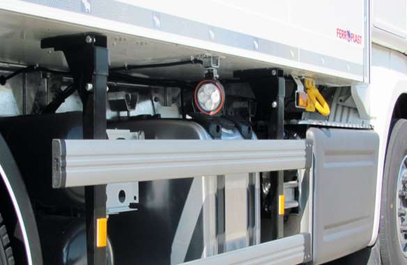 Exterior lighting provides for the safety of the truck and other road users.